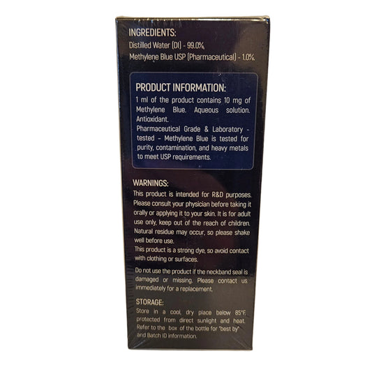 Methylene Blue 1% Solution Pharma Grade. Highest Quality 60ml bottle